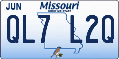 MO license plate QL7L2Q