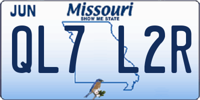 MO license plate QL7L2R