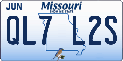 MO license plate QL7L2S