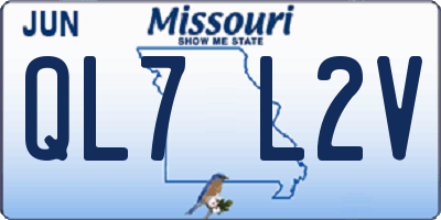 MO license plate QL7L2V