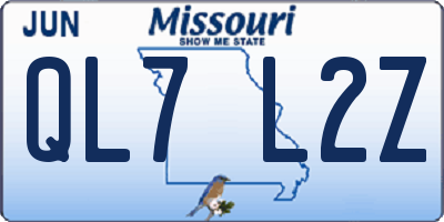 MO license plate QL7L2Z