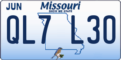 MO license plate QL7L3O