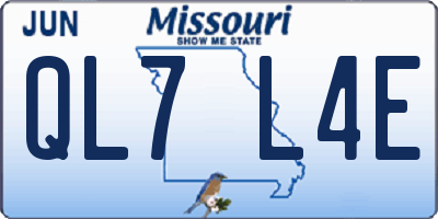 MO license plate QL7L4E