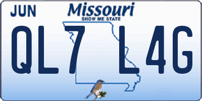 MO license plate QL7L4G