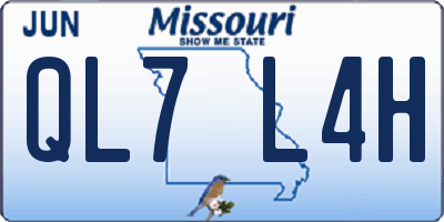 MO license plate QL7L4H