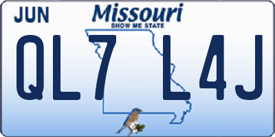 MO license plate QL7L4J