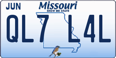MO license plate QL7L4L