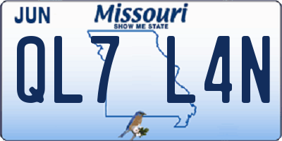 MO license plate QL7L4N