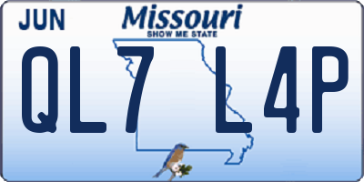 MO license plate QL7L4P
