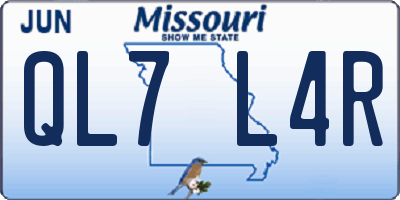 MO license plate QL7L4R