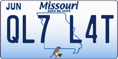 MO license plate QL7L4T