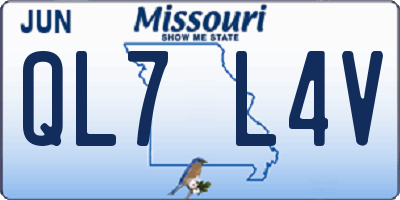 MO license plate QL7L4V
