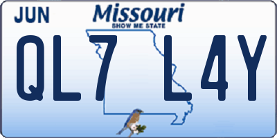 MO license plate QL7L4Y
