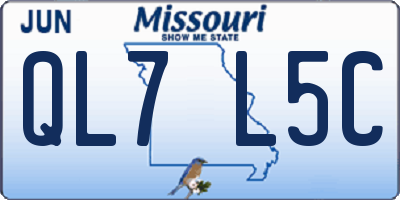 MO license plate QL7L5C