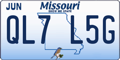 MO license plate QL7L5G