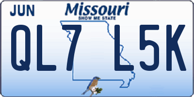 MO license plate QL7L5K