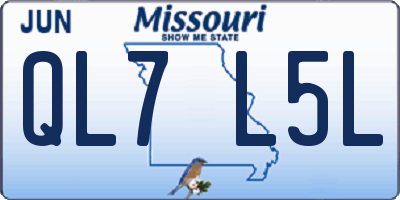 MO license plate QL7L5L