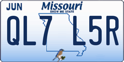 MO license plate QL7L5R