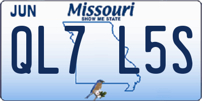 MO license plate QL7L5S