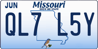 MO license plate QL7L5Y