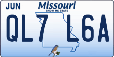 MO license plate QL7L6A