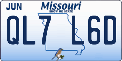 MO license plate QL7L6D