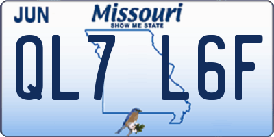 MO license plate QL7L6F