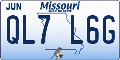 MO license plate QL7L6G