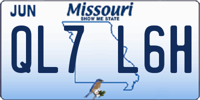 MO license plate QL7L6H