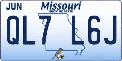 MO license plate QL7L6J