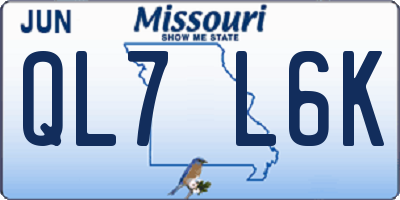 MO license plate QL7L6K