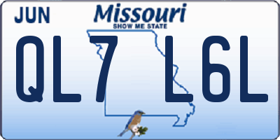 MO license plate QL7L6L