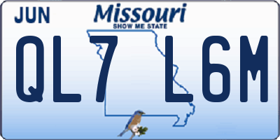 MO license plate QL7L6M