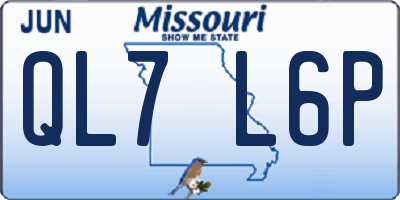 MO license plate QL7L6P