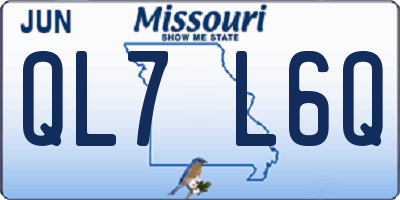 MO license plate QL7L6Q