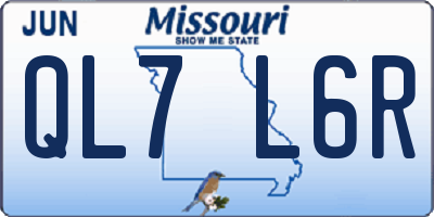 MO license plate QL7L6R