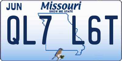 MO license plate QL7L6T