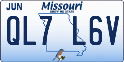 MO license plate QL7L6V
