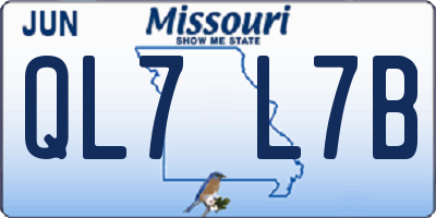 MO license plate QL7L7B