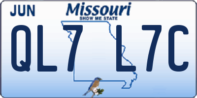 MO license plate QL7L7C