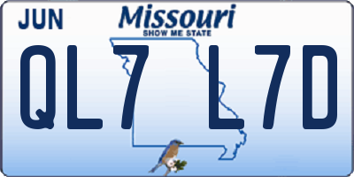 MO license plate QL7L7D