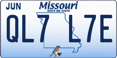 MO license plate QL7L7E
