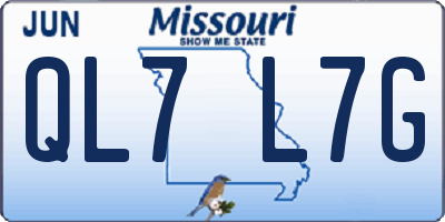 MO license plate QL7L7G