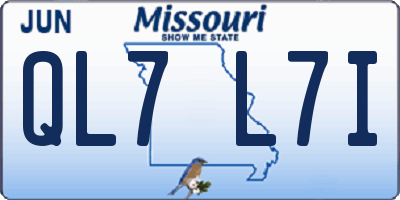 MO license plate QL7L7I
