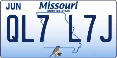 MO license plate QL7L7J