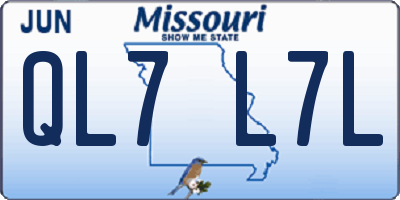 MO license plate QL7L7L
