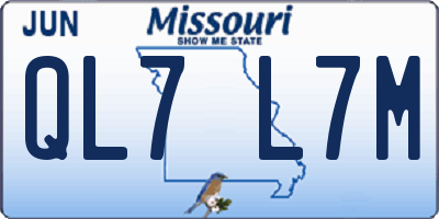 MO license plate QL7L7M