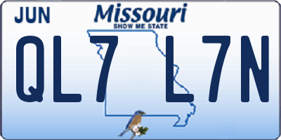 MO license plate QL7L7N