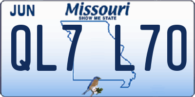 MO license plate QL7L7O
