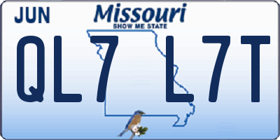 MO license plate QL7L7T